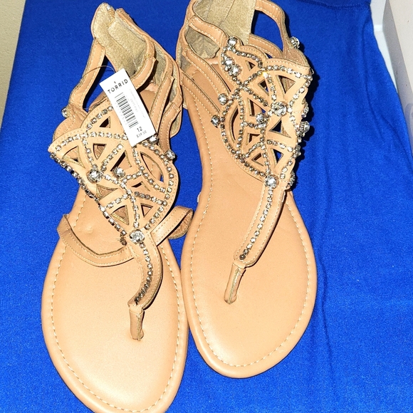 Rhinestone Ankle Strap Sandal Size 12 - Picture 1 of 3
